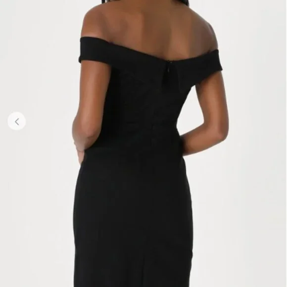 Lulus Glam Black Off-the-Shoulder Bodycon Dress Size Large - Picture 2 of 11